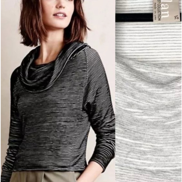 dolan Sweaters - Anthropologie Dolan light gray cowl neck ribbed sweater XS